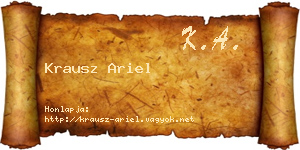 Krausz Ariel névjegykártya