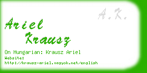 ariel krausz business card
